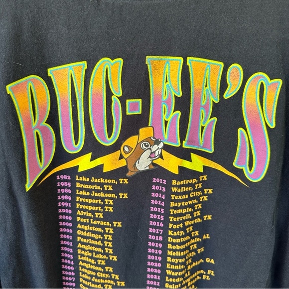 Buc-ees Tour Mens T shirt Black Large Graphic Print Short Sleeve 1982-2022 - Picture 9 of 9